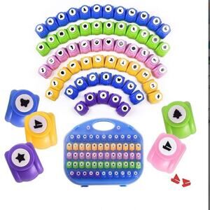 60 piece art paper stamper set kit punch out scrapbooking craft